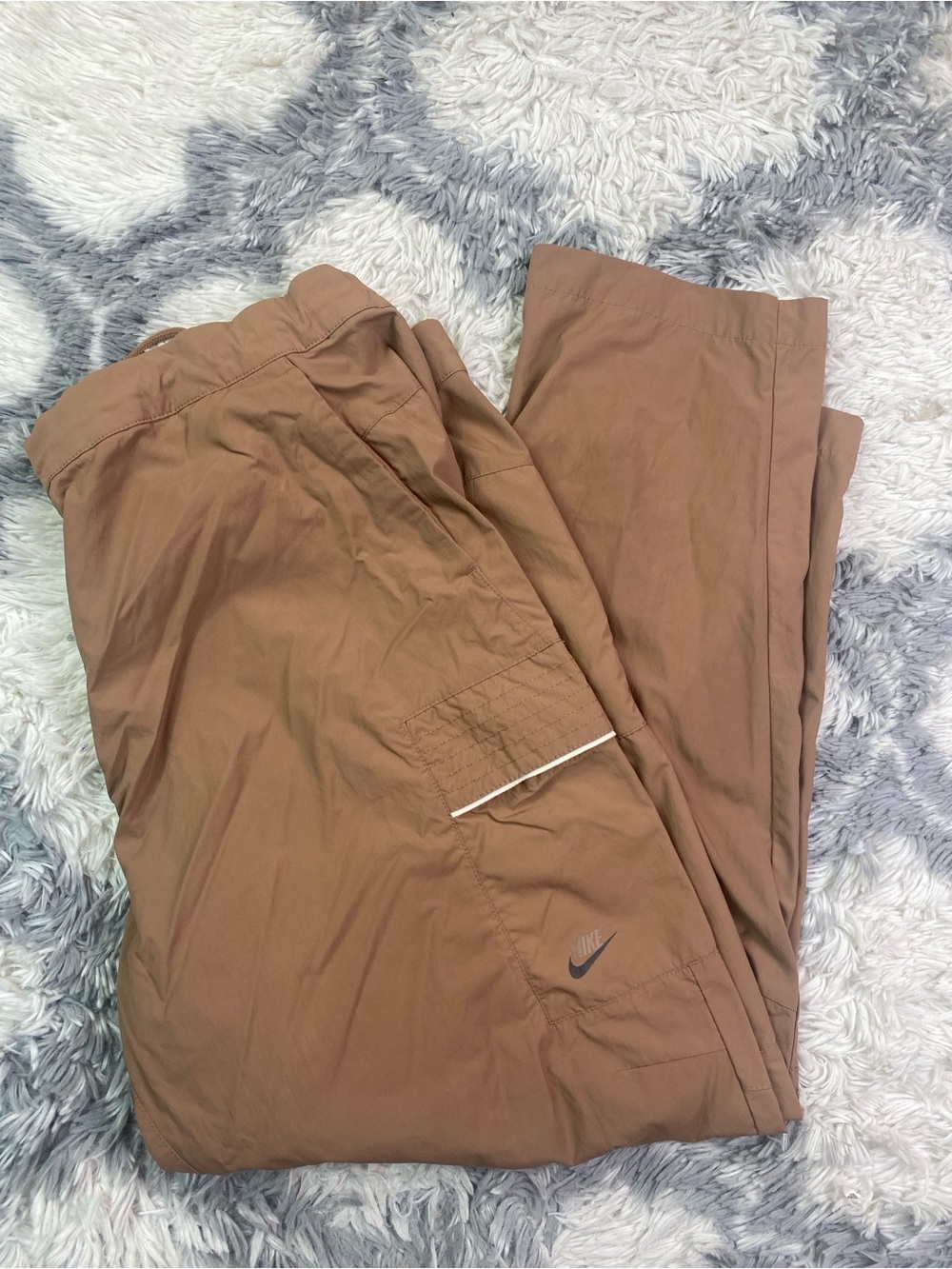Nike Sportswear Utility Cargo Pants Mens 38 Brown Nylon Tapered Leg Pocket Logo